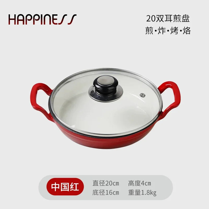 Double Ear Thickening Non-stick Pan Lightweight Household Omelette Pan for Gas Stove And Induction Cooker Universal Use
