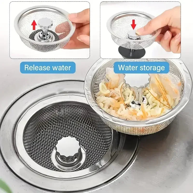 Stainless Steel Kitchen Bathroom Sink Floor Drain Mesh Strainer Hair Waste Filter Drain Basket Hole Filter for Sewer