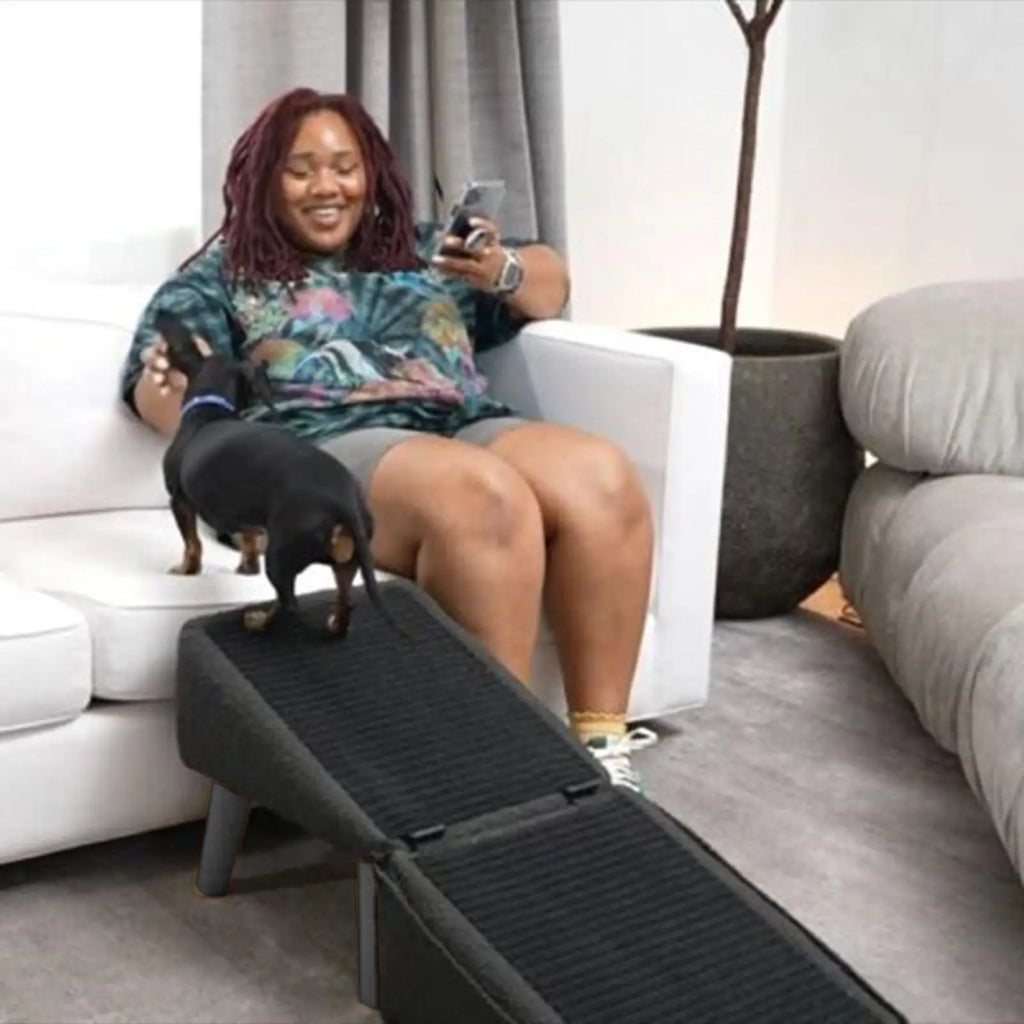 Dog Ramp for Bed Foldable Dog Vehicle Stairs Footrest Stool for Small Breed Animal Multifunctional Non-Slip Cat Vehicle Ramp