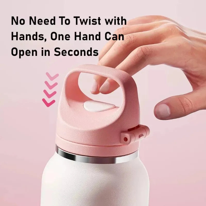 One Touch Open Lid Stainless Steel Vacuum Water Bottle for Outdoor Sports Cycling Car Leakproof Cold Drink Insulated Sport