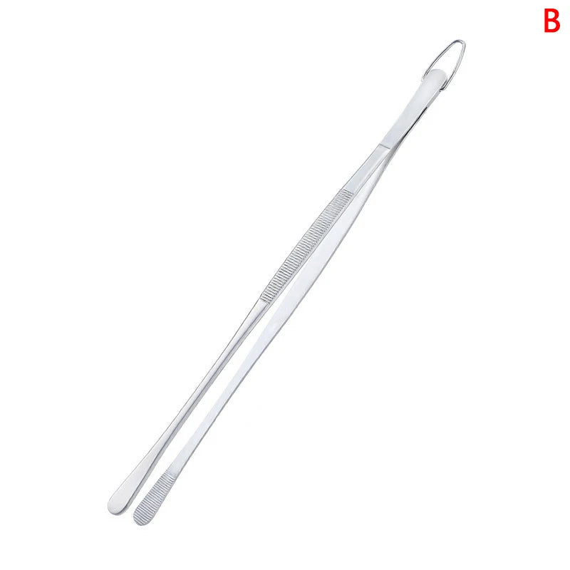HOT! 30CM Kitchen Tweezers Fine Tweezer Tongs Extra-Long Stainless Steel Cooking Tweezers For BBQ Cooking Bartending Tools