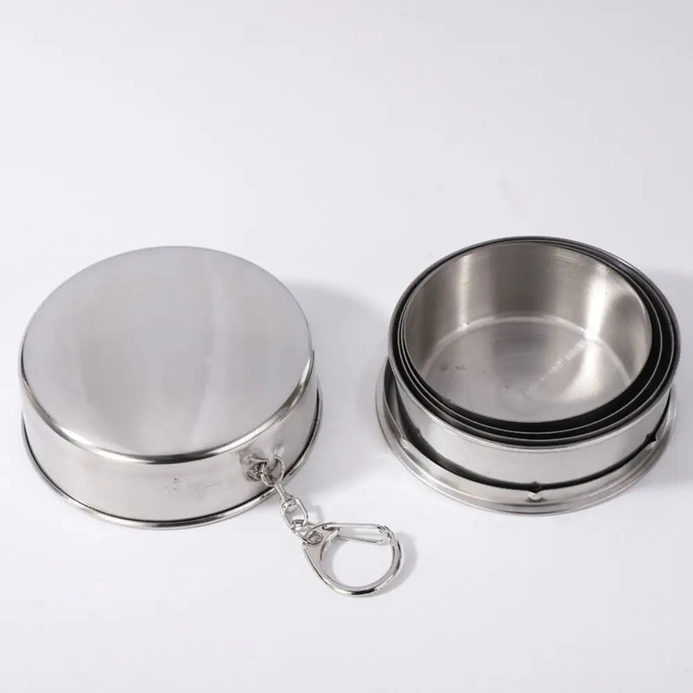 Multifunctional Stainless Steel Folding Cup Collapsible 3 Size Water Drinking Cup Stackable Portable Camping Mug Hiking