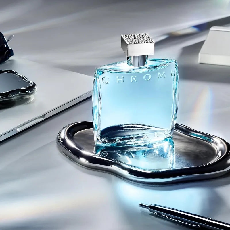 Azzaro Chrome Eau de Toilette - Fresh Aquatic Mens Cologne Lasting Citrus Woody Pheromones Perfume 3.4 Ounce
