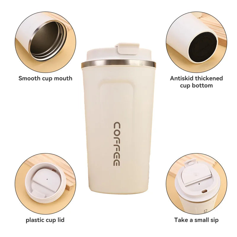 380/510ML Car Coffee Cup Thermos Water Bottle Keeps Cold and Heat Thermal Mug Stainless Steel Thermo Bottle Sports Water Bottles