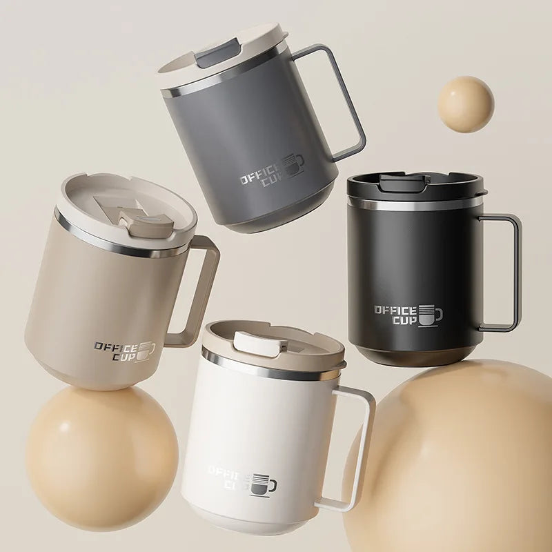 480ML  Stainless Steel Double Wall Insulated Coffee Mug With Handle Keeps Cold and Heat Thermal Mug Leak-proof Drinking Cup