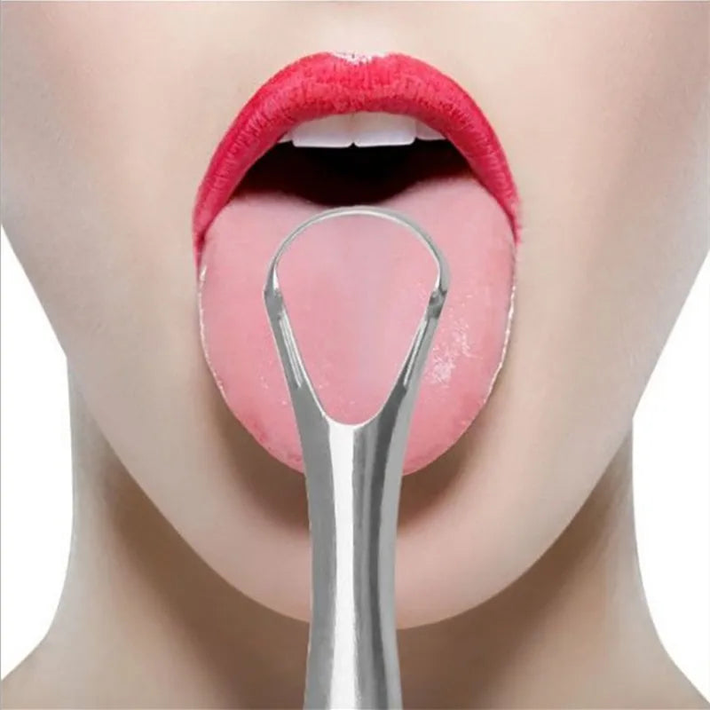 Oral Care Stainless Steel Tongue Scraper - Fresh Breath Daily Mouth Cleaning Tool, Durable Adult Hygiene Tongue Cleaner