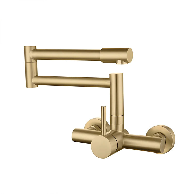 HuNiu Folding Kitchen Faucet Stainless Steel 304 Foldable Faucet Bathroom Faucet Rotate Fold Faucets Kitchen Concealed Faucet