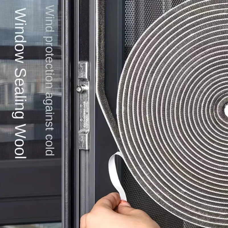 Black 10M Door Window Windproof Dust Sound Insulation Seal Strip Self Adhesive Home Wardrobe Door Window Gap Filler Brush Strip