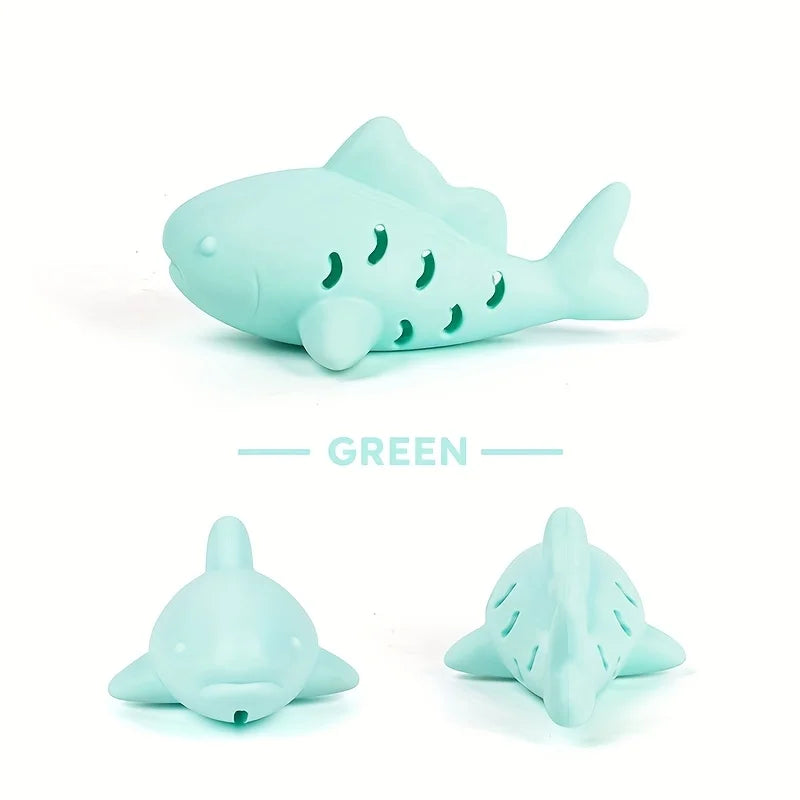 Toy with Shaped Treat Dispenser - Durable Bite-Resistant Design, Hiding Food & Grinding Teeth Entertainment,Silicone Pet Toy