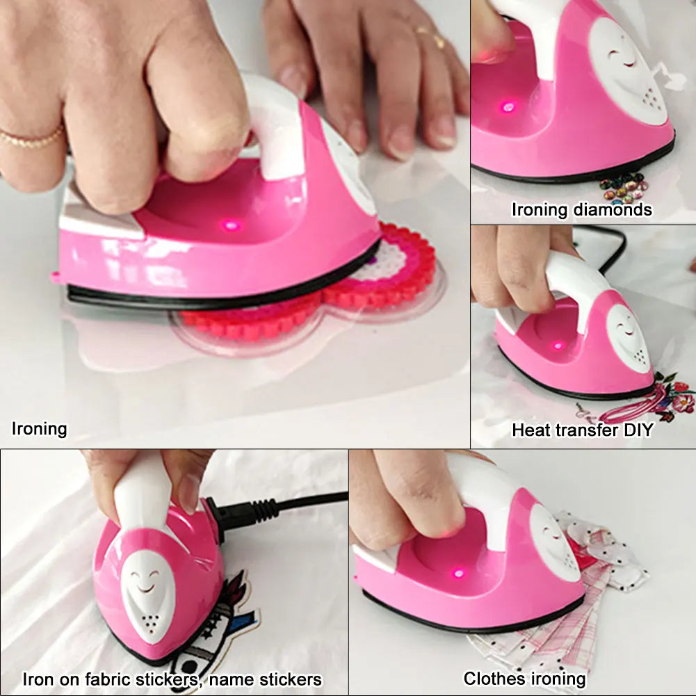 DIY Utility Small Iron Portable Electric Small Heat Transfer Machine Versatile Rapid Heating-Up Craft Clothes Sewing Supplies