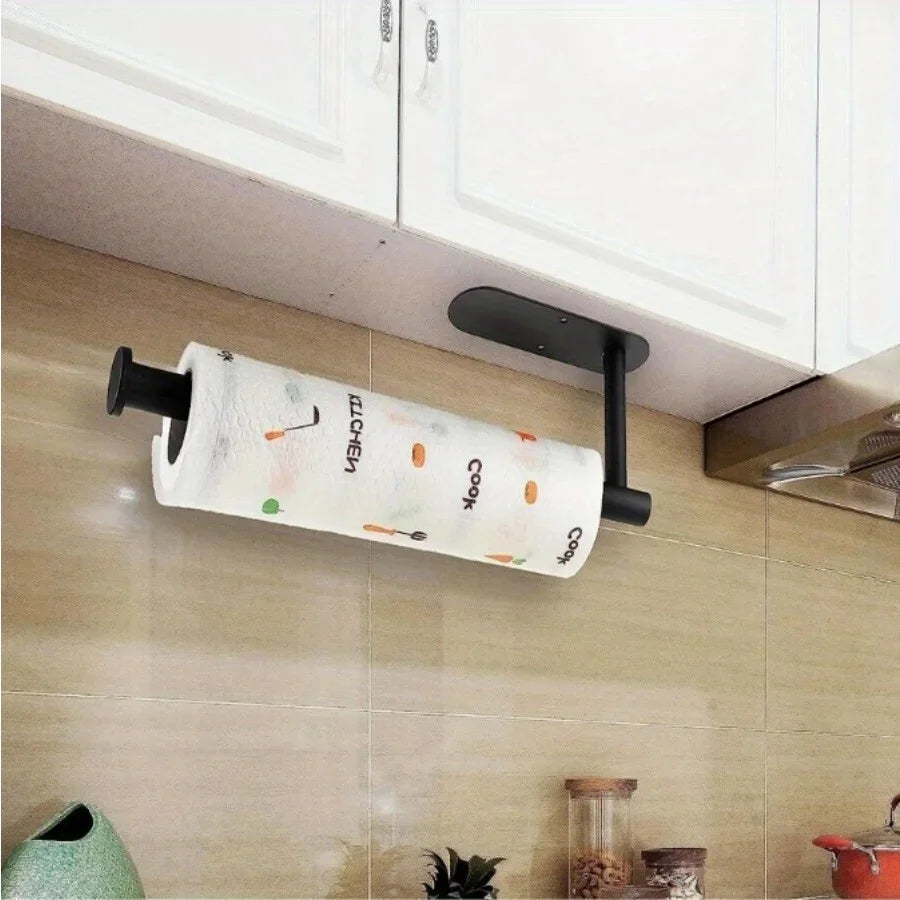 Wall Mounted Kitchen Racks Storage Stainless Steel Paper Towel Holder Self-Adhesive Tissue Roll Hanger  Bathroom Under Cabinet