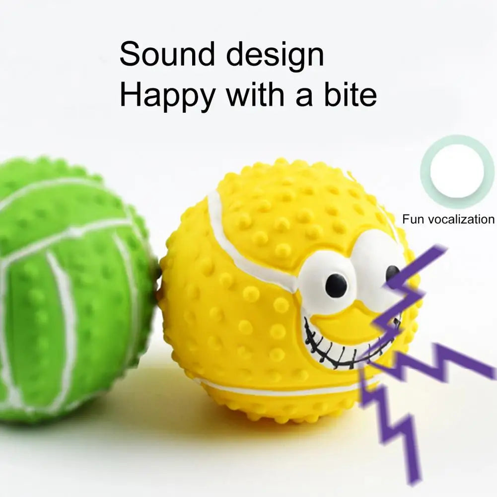 Outdoor Play Pet Toy Water Rinseable Dog Ball Vibrant Pet Squeaky Toy Bite Resistant Rubber Ball with 3d Protrusions