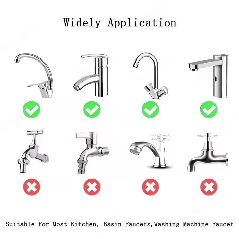 Kitchen faucet extender 1080 ° rotating stainless steel universal splash proof dual-mode bathroom sink accessory with adapter