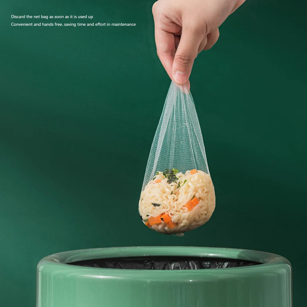 Kitchen Sink Filter Rack With 50pcs Net Filter Bag Foldable Multi-Purpose Drainage Basket Leftovers Soup Food Drainer Shelf