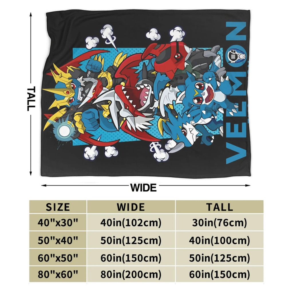 digimon veemon evolution Blanket  Flannel Funny Soft Throw Blanket for Bedspread  Winter