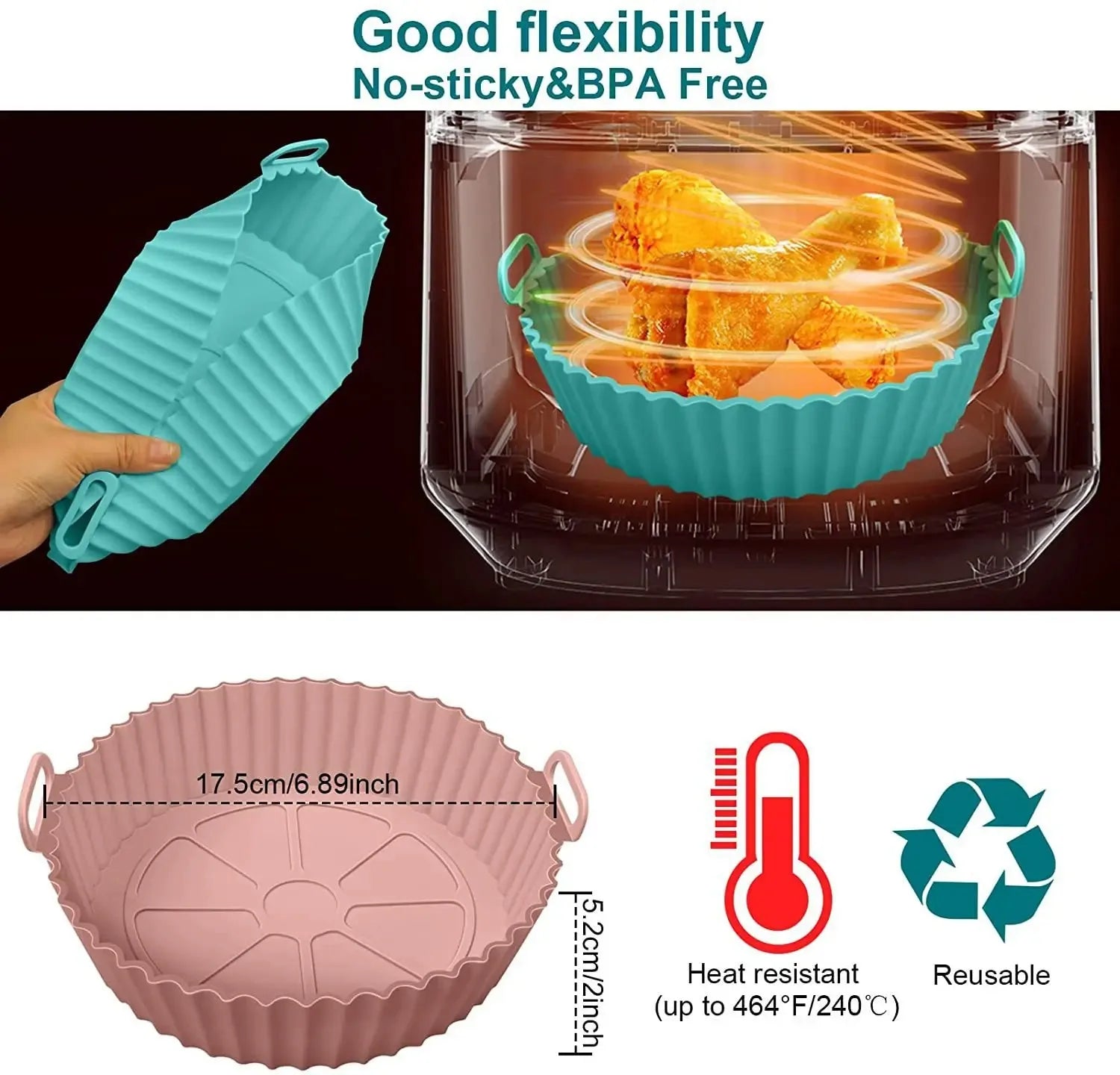 Reusable For Home and Kitchen Silicone Material Kitchens Accessories Air Fryer Paper Oven Airfryer Baking Paper Mat Bakeware Bar