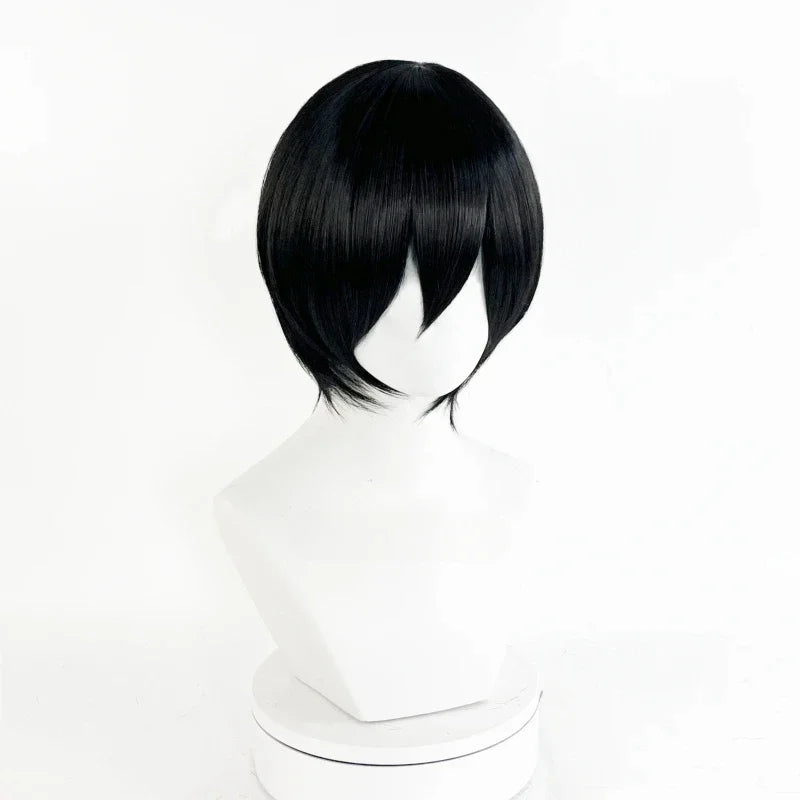 Anime Mikasa Ackerman Cosplay Wig Adult Unisex Black Heat Resistant Synthetic Hair Halloween Party Wigs Props Accessories