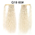 22inch Corn Wave Ponytail Extension Clip in Long Wavy Curly Wrap Around Pony Tail Heat Resistant Synthetic Hairpiece for Women