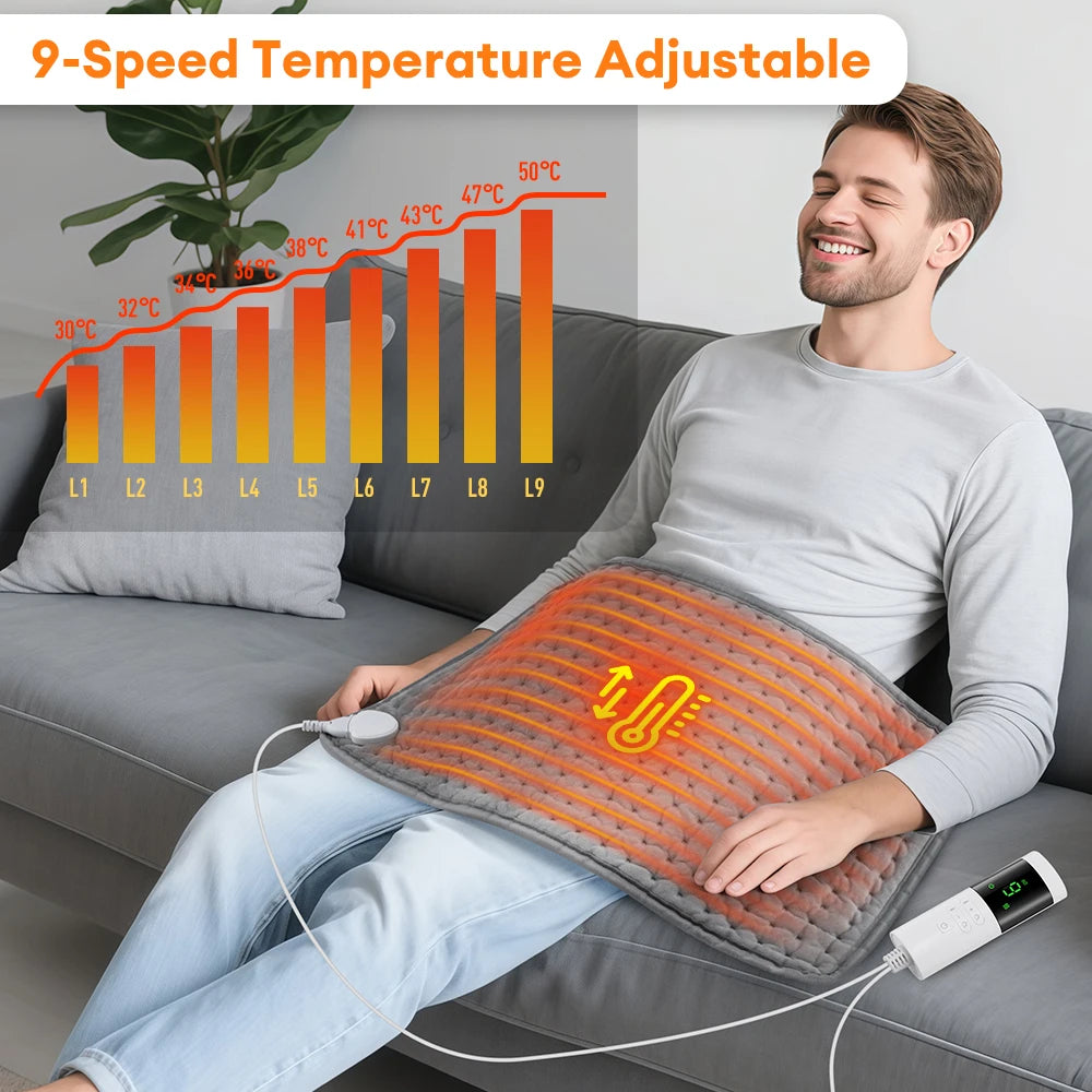 Microplush Electric Heating Therapy Pad Winter Warmer Washable Blanket for Abdomen Waist Back Thermal Mat Pain Relief Brace