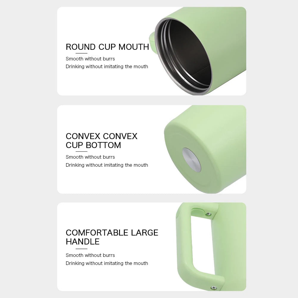 Stainless Steel Water Bottle 40oz Personalized Insulation Cup With Straw Vacuum Flask Cup Insulated Bottle For Outdoor Sports