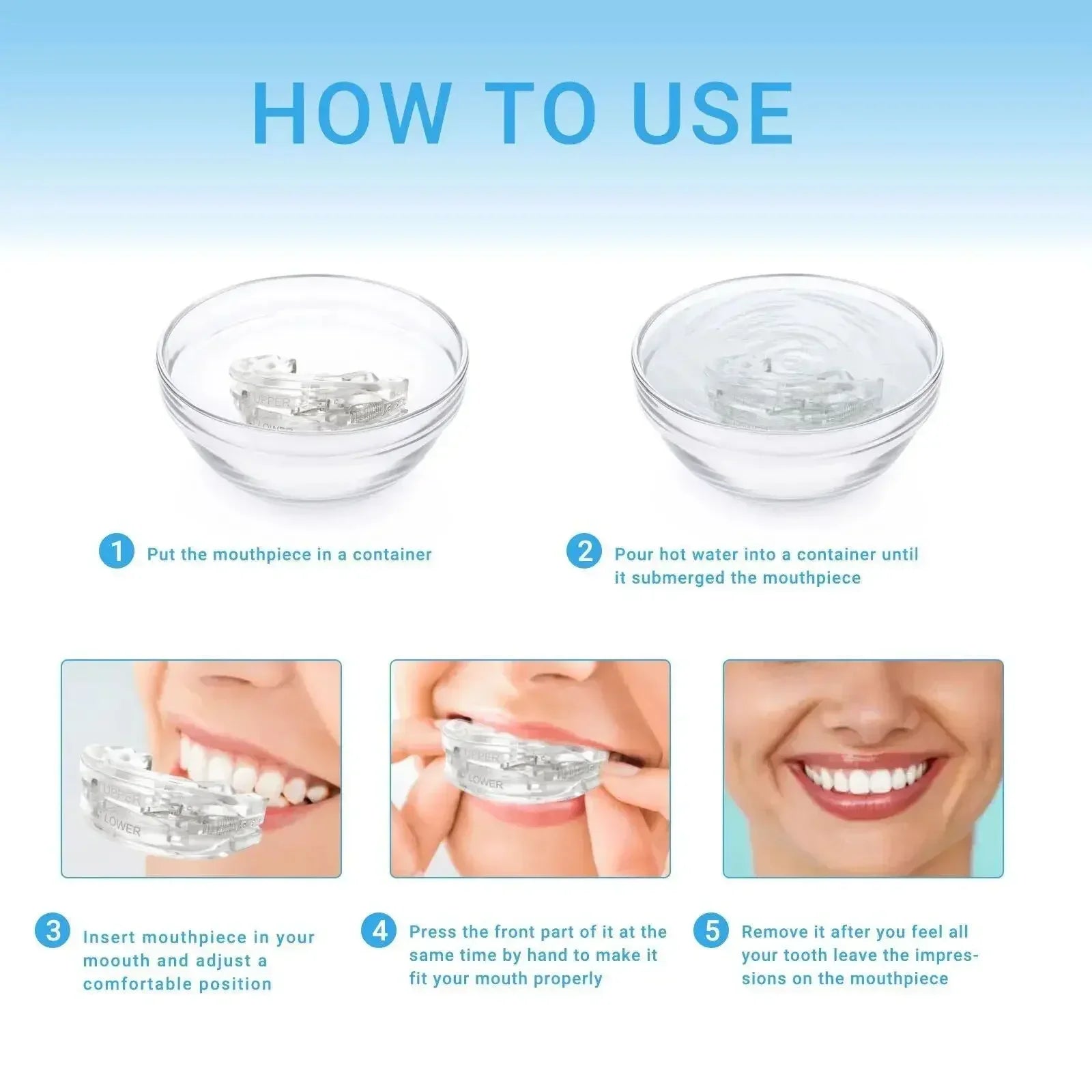 Adjustable Mouthpiece  Anti-Snoring Mouth Guard Night Time Teeth Mouthguard & Sleeping Bite Guard for Bruxism and Stop Snoring