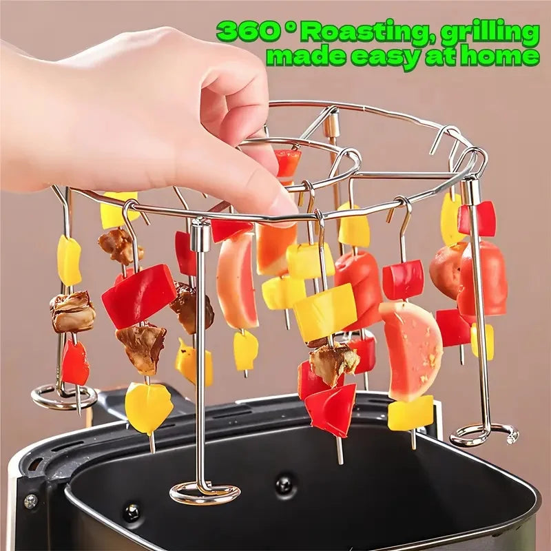 Air fryer skewer rack, stainless steel household skewer grill, hanging grill, simple skewer rack, skewer bracket