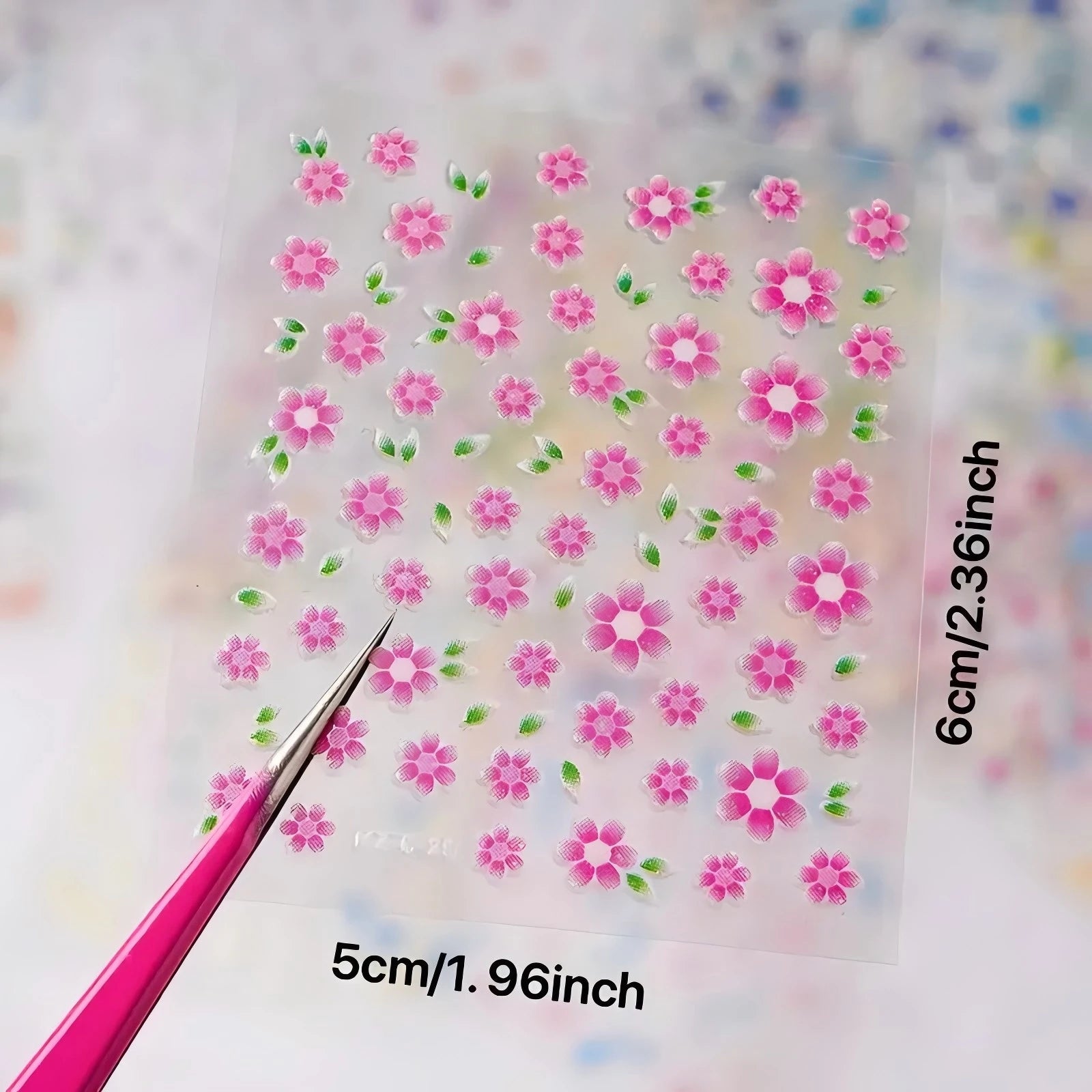 30 Pieces of Flower Nail Art Stickers Decals3D Self-Adhesive Cute Daisy Flower Nail Decals