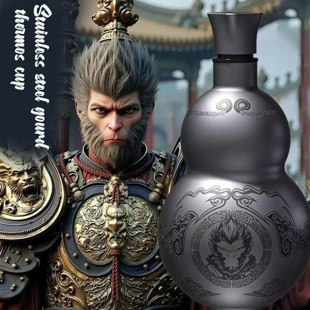 Portable Wukong Theme Stainless Steel Gourd Style Water Bottle Large Capacity Thermal Insulation Cup Game Fans Men Boy Gift