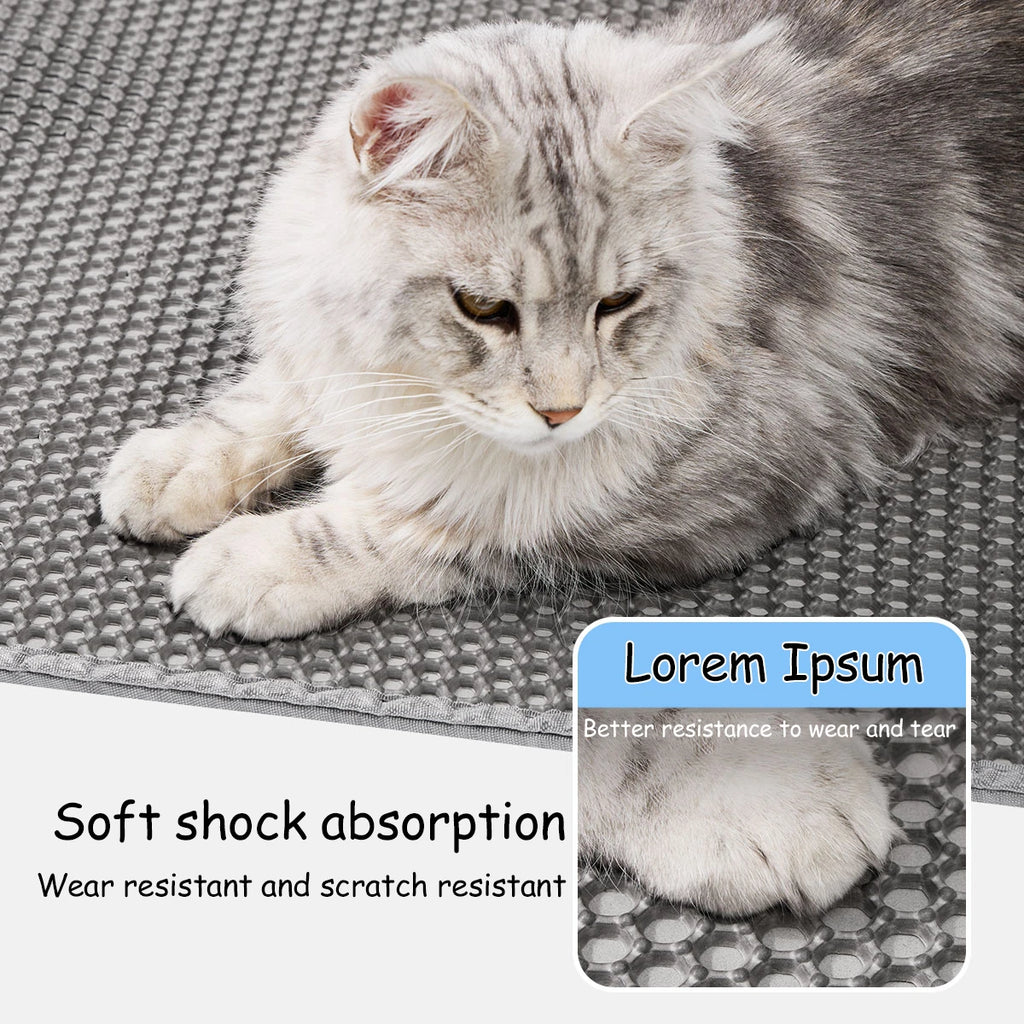 90CMX60CM Cat Litter Mat Waterproof Double Layer Pet Litter Box Mat Pet Toilet Cat Mat Nonslip Sand Cat Washable Mat Pet Clean