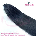 MESXN Third  Feather New hair extensions Straight Natural Real Human Hair Microring Hair Extensions  Brown Blonde  for salon