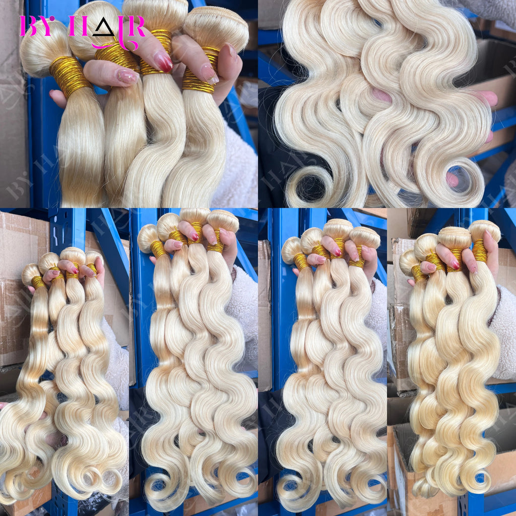 Color Blonde 613 Human Hair Bundles Peruvian Hair Honey Blonde Body Wave Bundles Raw Hair Bundles 100% Human Hair Extensions