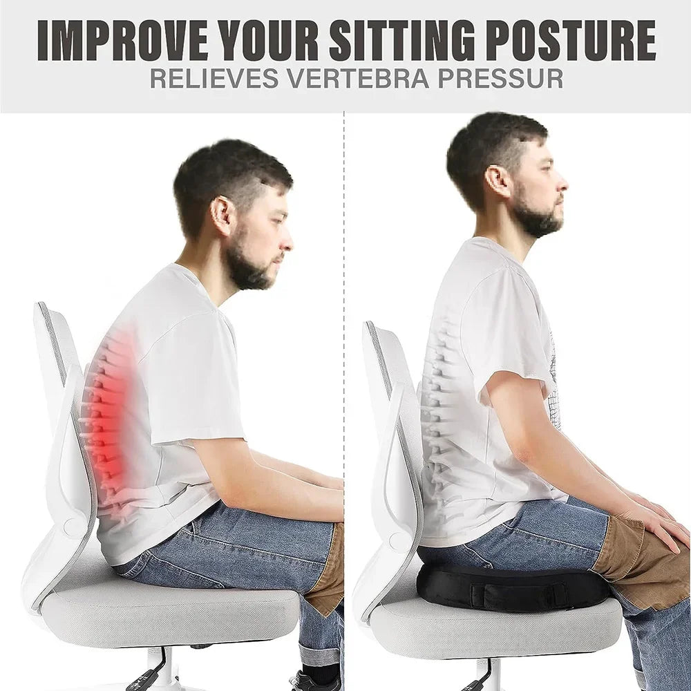 U-Shaped Memory Foam Seat Cushion, Orthopedic Pillow for Office Chair, Car, Travel, Hip & Back Support