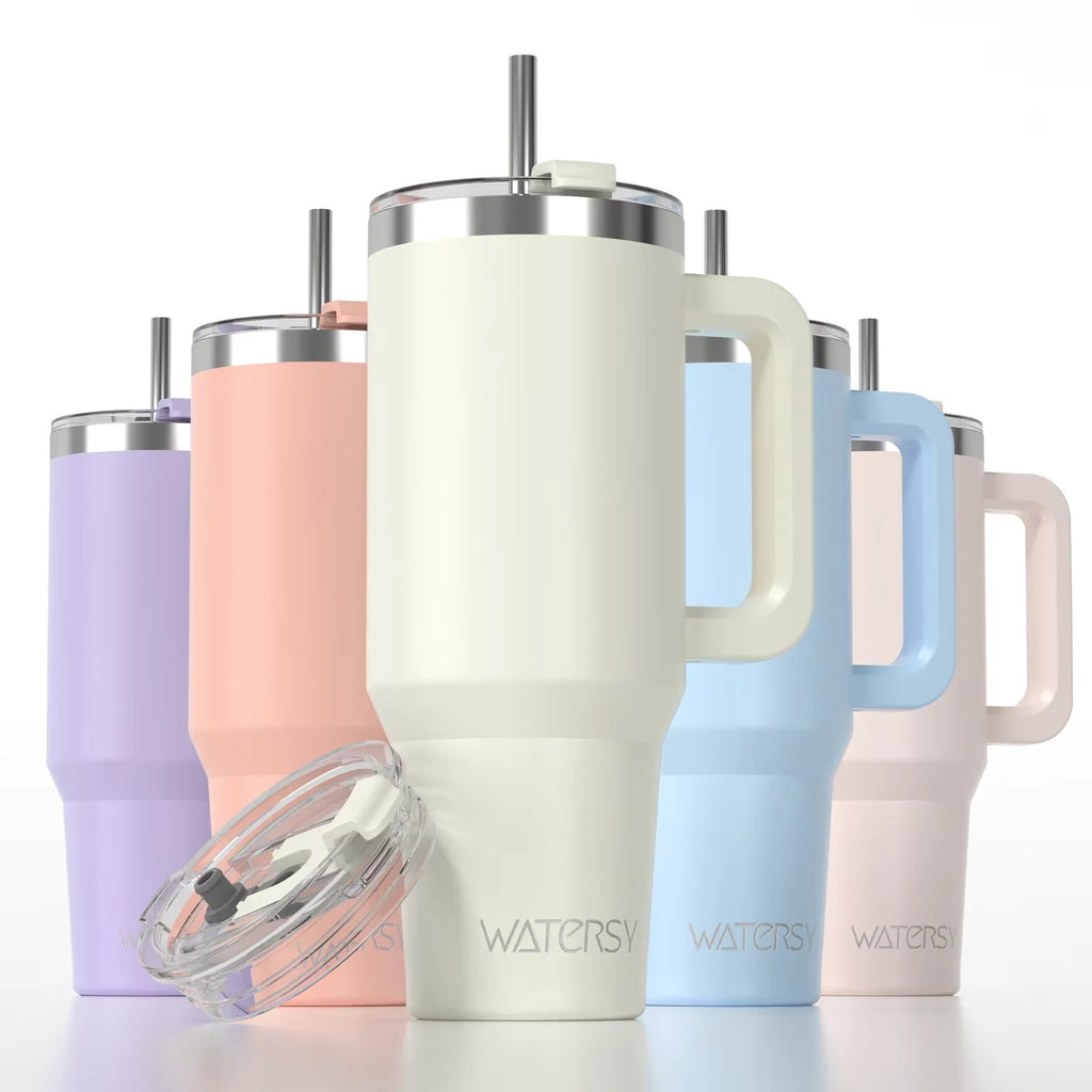 WATERSY 20oz/591ml Tumbler with Handle, Leak-proof Insulated Cup, Stainless Steel Vacuum Thermal for Coffee, for Car, Travel