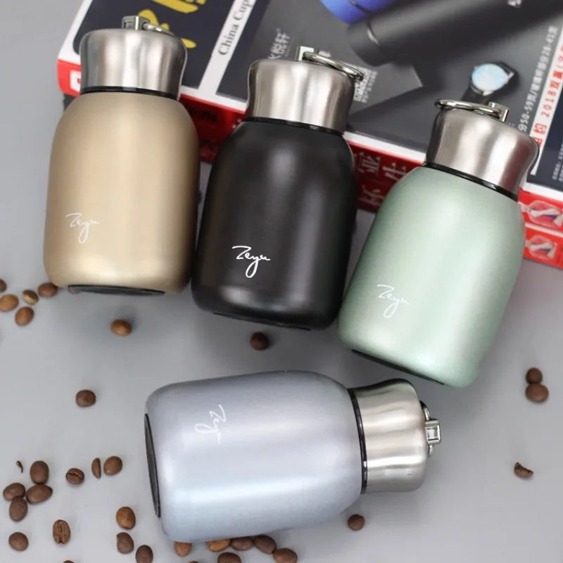 1Pc 300ML Fashion Mini Coffee Vacuum Flasks Lovely Stainless Steel Thermos Portable Travel Water Bottle With Lid Cups