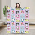 Purple Kuromi Blankets Kawaii Cartoon Wool Awesome Breathable Throw Blankets for Bedspread Autumn/Winter