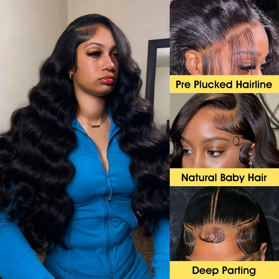 Melodie 13x6 13x4 Lace Frontal Wigs Body Wave Human Hair 28 34 40 Inches Waves Brazilian Human Hair 5x5 Glueless Wig