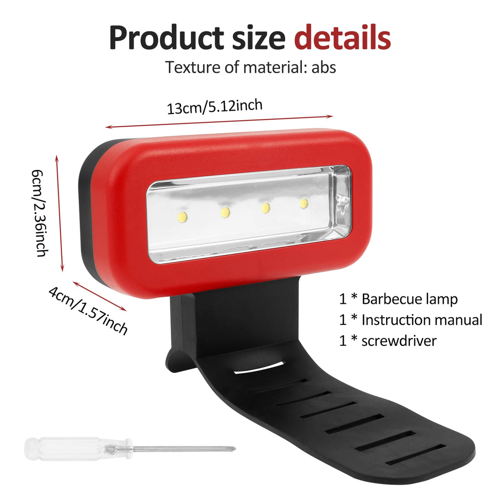 Barbecue LED Lamp Heat Resistant Grill Light Dimmable BBQ Tool Accessories Protable BBQ Lamp for Camping Riding Night Fishing