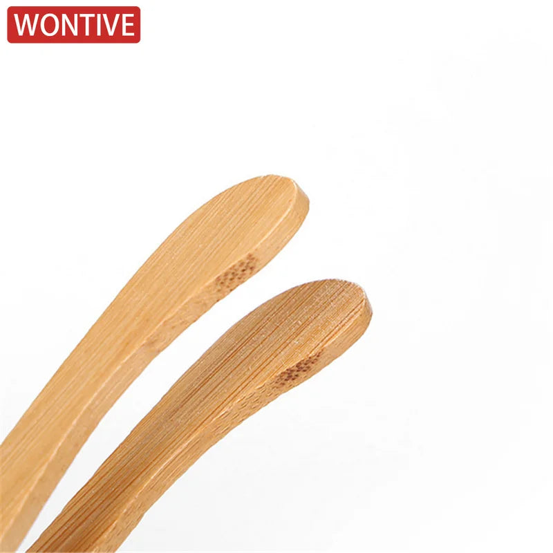Reusable Bamboo Toast Tongs Kitchen Utensil Tea Tong For Fruits Toast Tea Bread Pickle Cooking Ultra Grip Wooden Toaster Tongs