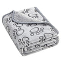 Flannel Pet Sleep Mat Paw Print for Dog Cat Soft Warm Blanket Washable Pet Blanket for Sofa Bed Car Seat