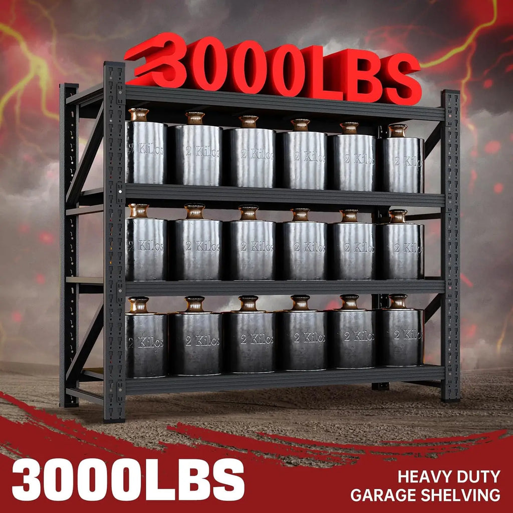 3000LBS Storage Shelves, 48" W Garage Shelving Heavy Duty Metal Adjustable Garage Shelves, Shelving Units, Customized