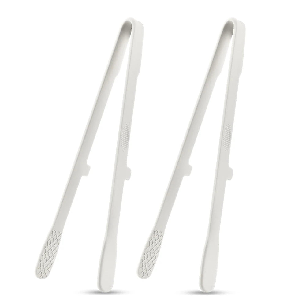2Pcs Black Silicone Food Toast Tongs for Kitchen Tongs Non-slip Cooking Clip Clamp BBQ Salad Tools Grill Kitchen Accessories