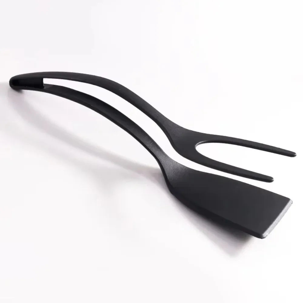 2-in-1 Silicone Egg Flipper Tongs Non-Stick Spatula for Fish French Toast Heat Resistant Omelet Making Ergonomic Cooking Tool