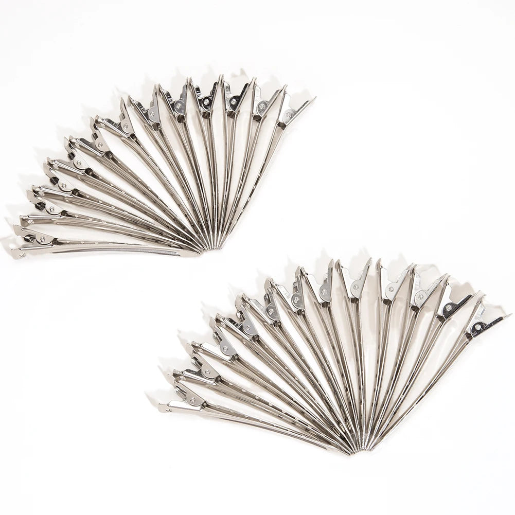 Duck Billed Alligator Curl Clips Stainless Steel Hair Styling Clips 24 pcs Home Hair Clips Set for Women Styling Sectioning
