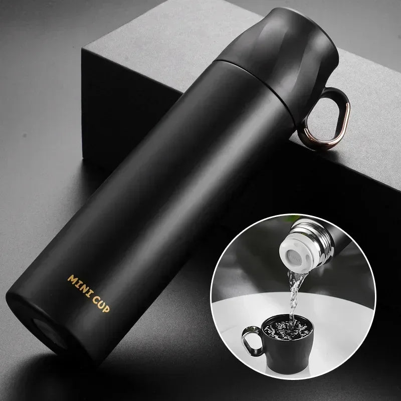 JUSTINLAU 500ML Thermos Cup 304 Stainless Steel Vacuum Thermal Water Bottle Portable Household Office Travel Business Tea Cups
