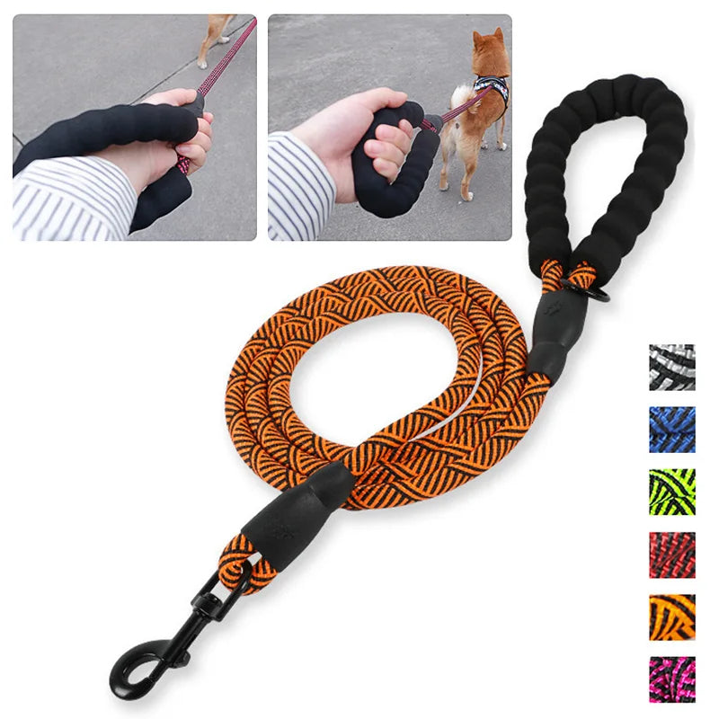 Reflective Dog Leash With Comfortable Padded Handle-Double Strong Leashes for Leash Reinforced Leash Enhance Safety And control
