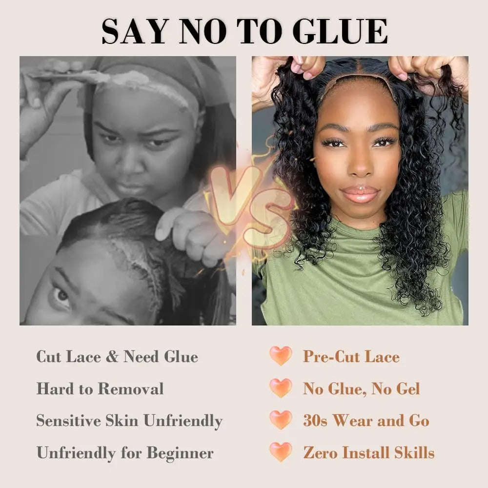 Glueless Wig Human Hair Ready To Wear Deep Wave Brazilian 6x4 5x5 Lace Closure Human Hair Wig Pre Plucked 200 Density