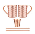 New 100% Copper Cups Pure Solid  Moscow Mule PURE Copper Mugs-Shaped 400ml Cocktail Cups Beer Milk Mug Drinkware