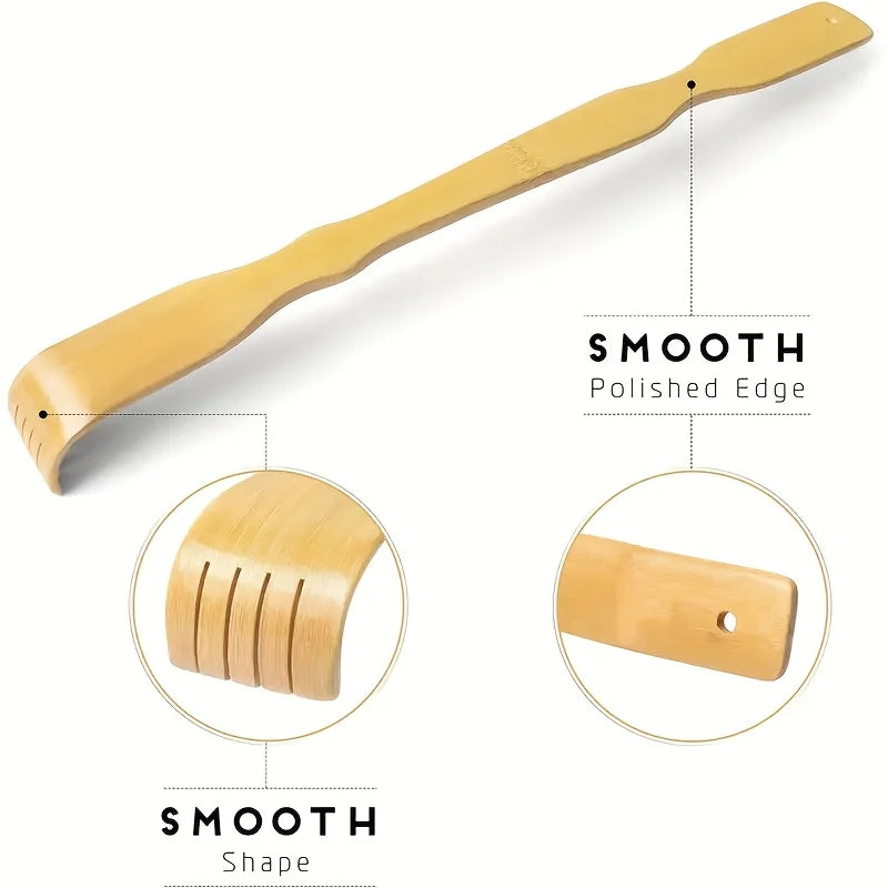 3 Pcs Strong Back Scratcher,Self-Massager Therapeutic Bamboo Wooden Back Scratchers For Scratching Itches,long handle Scratch