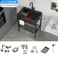 Bracket Integrated Vegetable Basin with Stainless Steel Kitchen Sinks Large Dishwashing Basin Floor-standing Balcony Double Sink