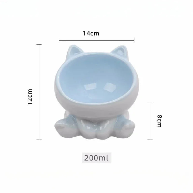 Ceramic Pet Food Bowl Tilt High Bottom Neck Protector Bowl Antichoking Dog and Cat Water Bowl Antidumping Dog Feeding Supplies
